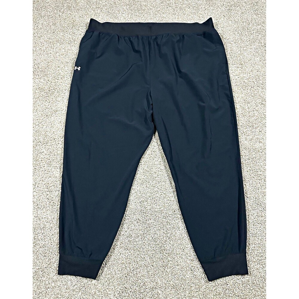 Under Armour Men's Black Jogger Pants 2XL Big & Tall Tapered Elastic 1383815